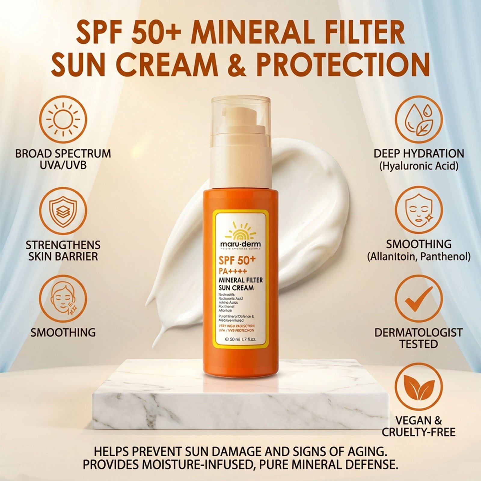 SPF 50+ Mineral Filter Sun Cream - Image 2